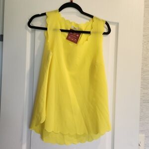 Mine Yellow Womens Tank Blouse Size L Euc